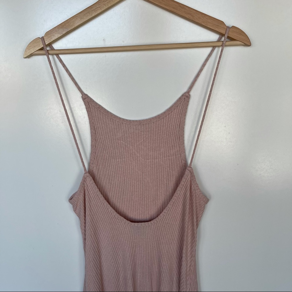 TopShop Blush Pink Ribbed Low Back Dress - Picture 8 of 10